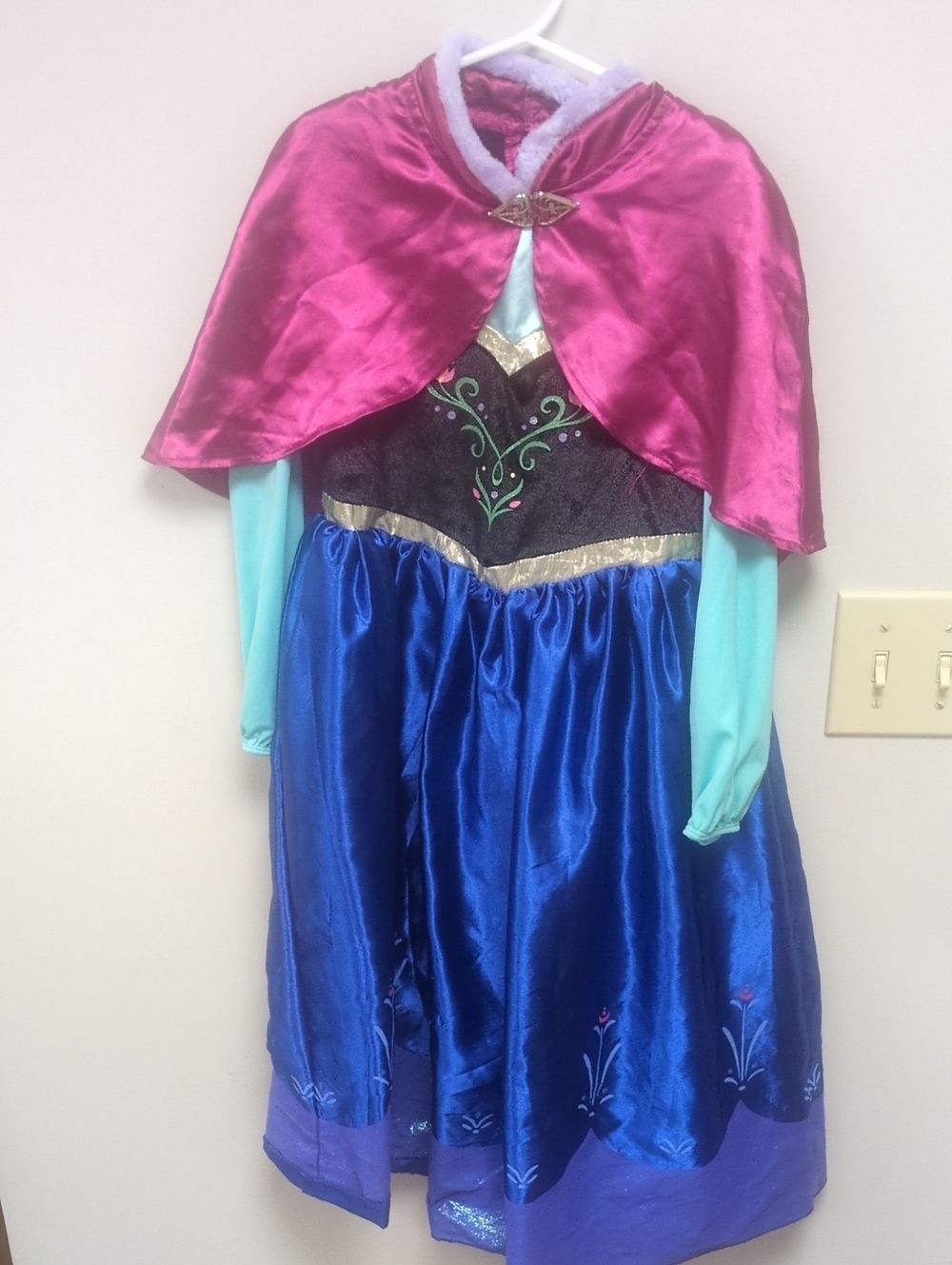 Disney Collection Girls Anna Blue, Pink and Mint Satin Princess Costume Dress